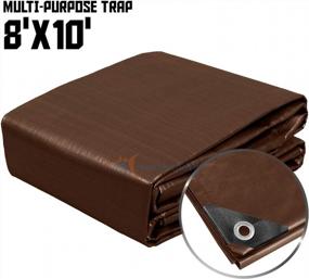 img 3 attached to TANG Sunshades Depot 8 X 10 Feet Super Heavy Duty 16 Mil Waterproof Brown Tarp Multi Purpose Waterproof Poly Tarp Cover Reinforced Rip-Stop With Grommets