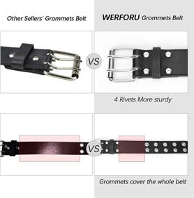 img 1 attached to WERFORU Grommet Leather 1 5Inch C Black Women's Accessories ~ Belts