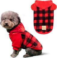 🐶 cyeollo dog hoodie: cozy buffalo plaid flannel sweater with hat for small to medium dogs логотип