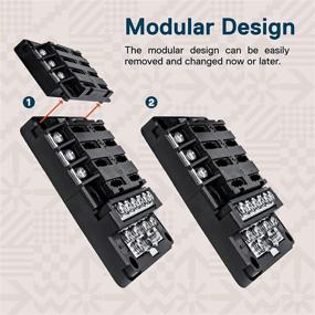 img 1 attached to 12 Way Fuse Block with 12 Ground Negative Busbar | Automotive [12V - 32V DC] [100 Amp Max] [Modular Design] [ATC/ATO Fuses] [LED Indicator] Auto Marine Ground Terminal Fuse Box