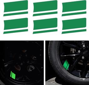 img 4 attached to TOMALL 6Pcs Wheel Rim Stripe Reflective Stickers For Car Vinyl Reflective Safety Decoration Stripe Universal Rim Decals For Bumper Fender Accessories (Green)