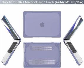 img 3 attached to 2021 Новый корпус для MacBook Pro 14 дюймов - сверхпрочный защитный пластиковый жесткий корпус Batianda со складной подставкой, крышкой клавиатуры и защитной пленкой для экрана (модель A2442, лавандово-серый)