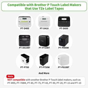 img 3 attached to 6-Pack 18Mm 0.7" Compatible Brother Ptouch TZe-241 Laminated White Label Tape Replacement For PTD400AD, PT-D600, And PT-P710BT Label Makers