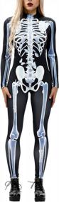 img 4 attached to Scarily Stylish: Fixmatti Women'S Skull Print Jumpsuit For Halloween Party Fun!