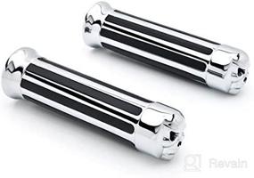 img 2 attached to Krator HG001 Hand Grip: Chopper Skull Billet Chrome Comfort for 1" Handle Bar Cruiser Bikes