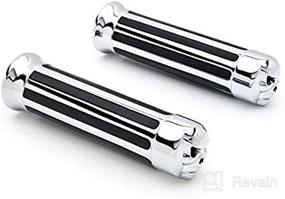 img 3 attached to Krator HG001 Hand Grip: Chopper Skull Billet Chrome Comfort for 1" Handle Bar Cruiser Bikes