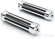 krator hg001 hand grip: chopper skull billet chrome comfort for 1" handle bar cruiser bikes logo