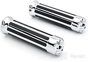 img 4 attached to Krator HG001 Hand Grip: Chopper Skull Billet Chrome Comfort for 1" Handle Bar Cruiser Bikes