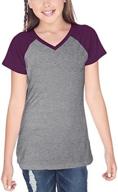 kavio girls' clothing: jersey contrast raglan sleeve tops, tees & blouses logo