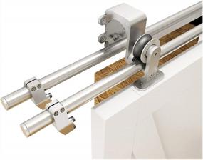 img 4 attached to Upgrade Your Home With DIYHD 6.6Ft Brushed Bypass Sliding Barn Door Hardware For Low Ceilings
