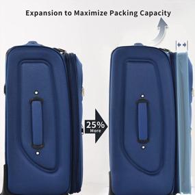 img 2 attached to Легкий набор чемоданов Merax Softside с вращающимися колесами - набор из 3 чемоданов Softshell синего цвета - включает 22-дюймовые, 26-дюймовые и 30-дюймовые чемоданы