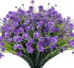 purple uv resistant artificial outdoor flowers bulk - 8 bundles for decoration by recutms logo