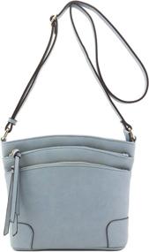 img 3 attached to Triple Zipper Pocket Medium Crossbody Women's Handbags & Wallets : Crossbody Bags