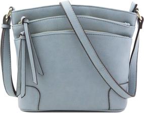 img 4 attached to Triple Zipper Pocket Medium Crossbody Women's Handbags & Wallets : Crossbody Bags