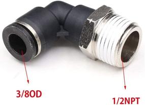 img 3 attached to Effortlessly Connect Air Tubes With CEKER 1/2 NPT Elbow Push To Connect Fittings - 3/8" Tubing To 1/2 NPT Airline Push Fittings - 90 Degree Pneumatic Fittings - Pack Of 2