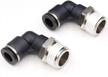 effortlessly connect air tubes with ceker 1/2 npt elbow push to connect fittings - 3/8" tubing to 1/2 npt airline push fittings - 90 degree pneumatic fittings - pack of 2 logo
