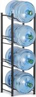 liantral 5 gallon water jug holder water bottle storage rack, 4 tiers, black logo
