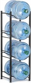 img 4 attached to LIANTRAL 5 Gallon Water Jug Holder Water Bottle Storage Rack, 4 Tiers, Black