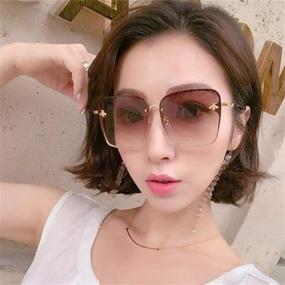 img 2 attached to Women'S Oversized Gradient Square Bee Sunglasses - Fashion Gift Idea