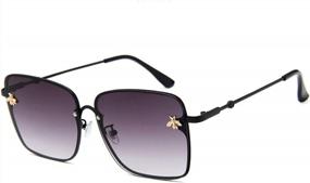 img 4 attached to Women'S Oversized Gradient Square Bee Sunglasses - Fashion Gift Idea