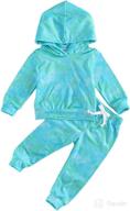 👖 trendy tie dye tracksuit set for fashionable kids - crewneck top and pants 2pcs outfit, perfect for jogging and sweatsuits logo