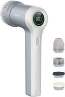 🧽 arspic electric spin scrubber: cordless power cleaning brush for bathroom, shower, kitchen stove, tile grout - 2 speeds & 4 replaceable heads with led display logo