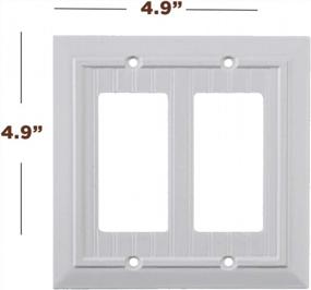 img 3 attached to 2-Gang Wall Plate Outlet Switch Cover Set - Classic White Beadboard Design - Decorator/Duplex/Toggle/Blank & Combo Styles - SleekLighting Pack Of 2