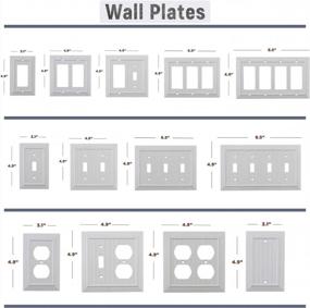 img 2 attached to 2-Gang Wall Plate Outlet Switch Cover Set - Classic White Beadboard Design - Decorator/Duplex/Toggle/Blank & Combo Styles - SleekLighting Pack Of 2
