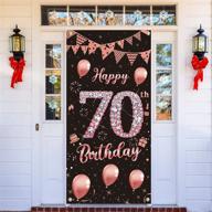 celebrate her 70th birthday in style with lnlofen rose gold door cover banner and photo booth props logo