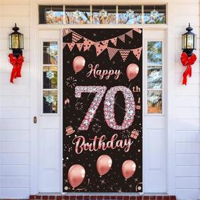 img 4 attached to Celebrate Her 70Th Birthday In Style With Lnlofen Rose Gold Door Cover Banner And Photo Booth Props