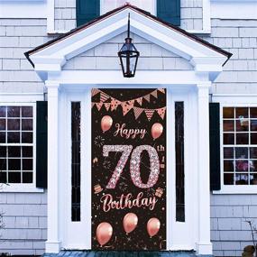 img 1 attached to Celebrate Her 70Th Birthday In Style With Lnlofen Rose Gold Door Cover Banner And Photo Booth Props