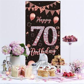 img 2 attached to Celebrate Her 70Th Birthday In Style With Lnlofen Rose Gold Door Cover Banner And Photo Booth Props