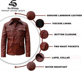 img 2 attached to Men'S Lambskin Leather Blazer - Premium Sport Coats & Blazers For Men