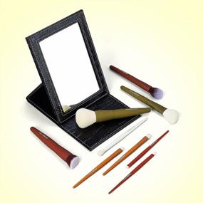 img 4 attached to Станьте великолепны с набором кистей для макияжа и складных зеркал EIGSHOW'S Essential: 9 предметов в 5 цветовых вариантах!