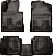 🏎️ husky liners weatherbeater series floor liners - black, fits 2011-2013 hyundai elantra gls/limited sedan and 2013 hyundai elantra se/gs coupe - front & 2nd seat, 3 piece set (98891) логотип