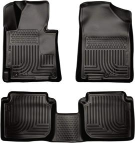 img 4 attached to 🏎️ Husky Liners Weatherbeater Series Floor Liners - Black, Fits 2011-2013 Hyundai Elantra GLS/Limited Sedan and 2013 Hyundai Elantra SE/GS Coupe - Front & 2nd Seat, 3 Piece Set (98891)