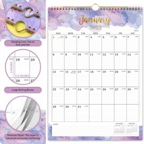 img 2 attached to Colorful Waterink 2023-2024 Wall Calendar - 18 Month Monthly Calendar, 12" X 17", With Twin-Wire Binding, Hanging Hook, Julian Dates And Colorful Block Design, From January 2023 To June 2024