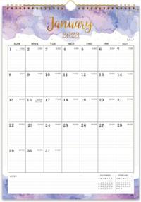 img 4 attached to Colorful Waterink 2023-2024 Wall Calendar - 18 Month Monthly Calendar, 12" X 17", With Twin-Wire Binding, Hanging Hook, Julian Dates And Colorful Block Design, From January 2023 To June 2024