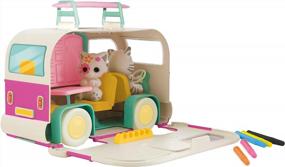 img 1 attached to PlayMonster Fuzzikins Camper Van Craft Playset Yellow, Blue, Pink, White