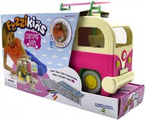 img 4 attached to PlayMonster Fuzzikins Camper Van Craft Playset Yellow, Blue, Pink, White