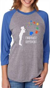 img 4 attached to Be Kind: Autism Awareness 3/4 Sleeve Women'S Baseball Jersey Shirt