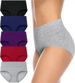 img 4 attached to Annenmy Women's High Waisted Cotton Underwear - No Muffin Top Full Briefs, Soft, Stretchy, and Breathable Panties for Ladies