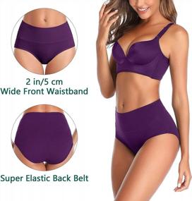 img 2 attached to Annenmy Women's High Waisted Cotton Underwear - No Muffin Top Full Briefs, Soft, Stretchy, and Breathable Panties for Ladies