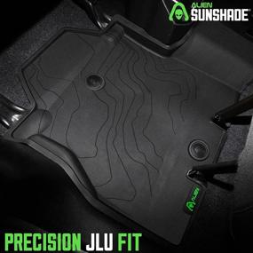 img 3 attached to 🚘 Custom Fit JL/JLU Jeep Wrangler Floor Mats 4 Door - Alien Sunshade All New Jeep Floor Mats for 2018 - Current Jeep Wrangler - Jeep Mats - Jeep Wrangler JL Accessories