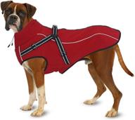 🐕 lifeunion waterproof dog jacket with harness, reflective strips – medium large dogs winter coat, red логотип