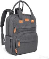 large unisex diaper bag backpack - chytsmx multifunctional travel back pack for mom and dad (dark gray) logo