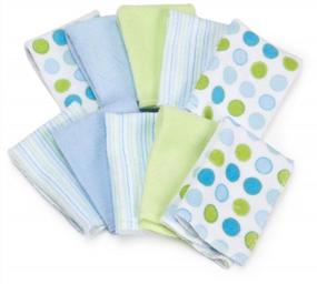img 3 attached to Soft And Gentle Spasilk Washcloth Wipes Set For Newborn Boys And Girls - Blue Dots, Pack Of 10