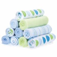 soft and gentle spasilk washcloth wipes set for newborn boys and girls - blue dots, pack of 10 логотип