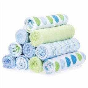 img 4 attached to Soft And Gentle Spasilk Washcloth Wipes Set For Newborn Boys And Girls - Blue Dots, Pack Of 10