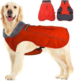 img 4 attached to 🐶 Dog Cold Weather Coats - Warm Reflective Waterproof Windproof Dog Vest Winter Coat for Small, Medium & Large Dogs - Easy Put on/off - L-3XL Sizes